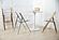 Menno Mid-Century Modern Acrylic Folding Chair in Brushed Gold Finish (Set of 4) by Leisuremod