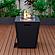 Marlin Modern Black Aluminum Outdoor Chaise Lounge Chair w/Arms & Square Fire Pit Side Table, (Set of 2) - Black by Leisuremod