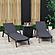 Marlin Modern Black Aluminum Outdoor Chaise Lounge Chair w/Arms & Square Fire Pit Side Table, (Set of 2) - Black by Leisuremod