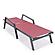 Marlin Modern Black Aluminum Outdoor Patio Chaise Lounge Chair w/Arms and Square Fire Pit Side Table - Burgundy by Leisuremod