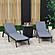 Marlin Modern Black Aluminum Outdoor Chaise Lounge Chair w/Arms & Square Fire Pit Side Table, (Set of 2) - Dark Grey by Leisurem