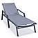 Marlin Modern Black Aluminum Outdoor Chaise Lounge Chair w/Arms & Square Fire Pit Side Table, (Set of 2) - Dark Grey by Leisurem