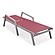 Marlin Patio Chaise Lounge Chair w/Armrests in Grey Aluminum Frame, (Set of 2) - Burgundy by Leisuremod
