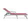 Marlin Patio Chaise Lounge Chair w/Armrests in Grey Aluminum Frame, (Set of 2) - Burgundy by Leisuremod