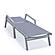 Marlin Patio Chaise Lounge Chair w/Armrests in Grey Aluminum Frame, (Set of 2) - Dark Grey by Leisuremod