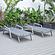 Marlin Patio Chaise Lounge Chair w/Armrests in Grey Aluminum Frame, (Set of 2) - Dark Grey by Leisuremod