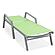 Marlin Modern Grey Aluminum Outdoor Patio Chaise Lounge Chair w/Arms and Square Fire Pit Side Table - Green by Leisuremod