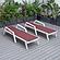 Marlin Patio Chaise Lounge Chair w/Armrests in White Aluminum Frame, (Set of 2) - Burgundy by Leisuremod