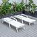 Marlin Patio Chaise Lounge Chair w/Armrests in White Aluminum Frame, (Set of 2) - White by Leisuremod