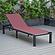 Marlin Modern Black Aluminum Outdoor Chaise Lounge Chair w/Square Fire Pit Side Table, (Set of 2) - Burgundy by Leisuremod