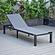 Marlin Modern Black Aluminum Outdoor Chaise Lounge Chair w/Square Fire Pit Side Table, (Set of 2) - Dark Grey by Leisuremod