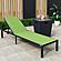 Marlin Modern Black Aluminum Outdoor Patio Chaise Lounge Chair w/Square Fire Pit Side Table - Green by Leisuremod