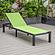 Marlin Modern Black Aluminum Outdoor Chaise Lounge Chair w/Square Fire Pit Side Table, (Set of 2) - Green by Leisuremod