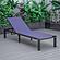 Marlin Modern Black Aluminum Outdoor Patio Chaise Lounge Chair w/Square Fire Pit Side Table - Navy Blue by Leisuremod