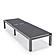 Marlin Modern Gray Aluminum Outdoor Chaise Lounge Chair w/Square Fire Pit Side Table, (Set of 2) - Black by Leisuremod