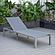 Marlin Modern Gray Aluminum Outdoor Chaise Lounge Chair w/Square Fire Pit Side Table, (Set of 2) - Dark Grey by Leisuremod