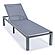 Marlin Modern Gray Aluminum Outdoor Chaise Lounge Chair w/Square Fire Pit Side Table, (Set of 2) - Dark Grey by Leisuremod