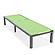 Marlin Modern Grey Aluminum Outdoor Patio Chaise Lounge Chair w/Square Fire Pit Side Table - Green by Leisuremod