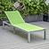 Marlin Modern Grey Aluminum Outdoor Patio Chaise Lounge Chair w/Square Fire Pit Side Table - Green by Leisuremod