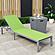 Marlin Modern Grey Aluminum Outdoor Patio Chaise Lounge Chair w/Square Fire Pit Side Table - Green by Leisuremod