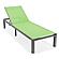 Marlin Modern Grey Aluminum Outdoor Patio Chaise Lounge Chair w/Square Fire Pit Side Table - Green by Leisuremod