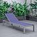 Marlin Modern Grey Aluminum Outdoor Patio Chaise Lounge Chair w/Square Fire Pit Side Table - Navy Blue by Leisuremod