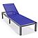 Marlin Modern Grey Aluminum Outdoor Patio Chaise Lounge Chair w/Square Fire Pit Side Table - Navy Blue by Leisuremod