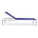 Marlin Patio Chaise Lounge Chair w/White Aluminum Frame, (Set of 2) - Navy Blue by Leisuremod
