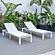 Marlin Patio Chaise Lounge Chair w/White Aluminum Frame, (Set of 2) - White by Leisuremod