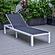 Marlin Modern White Aluminum Outdoor Patio Chaise Lounge Chair w/Square Fire Pit Side Table - Black by Leisuremod