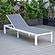 Marlin Modern White Aluminum Outdoor Chaise Lounge Chair w/Square Fire Pit Side Table, (Set of 2) - Dark Grey by Leisuremod