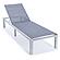 Marlin Modern White Aluminum Outdoor Chaise Lounge Chair w/Square Fire Pit Side Table, (Set of 2) - Dark Grey by Leisuremod