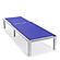 Marlin Modern White Aluminum Outdoor Patio Chaise Lounge Chair w/Square Fire Pit Side Table - Navy Blue by Leisuremod