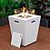 Marlin Modern White Aluminum Outdoor Chaise Lounge Chair w/Square Fire Pit Side Table, (Set of 2) - White by Leisuremod