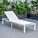 Marlin Modern White Aluminum Outdoor Chaise Lounge Chair w/Square Fire Pit Side Table, (Set of 2) - White by Leisuremod