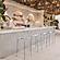 Oyster Acrylic Bar Stool w/Steel Frame in Chrome Finish - Clear by Leisuremod