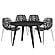 Ravenna Mid-Century Modern 5-Piece Dining Set w/4 Plastic Chairs & Round Wood Table - Black by Leisuremod