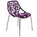 Ravenna Mid-Century Modern 5-Piece Dining Set w/4 Plastic Chairs & Round Wood Table - Purple by Leisuremod