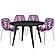 Ravenna Mid-Century Modern 5-Piece Dining Set w/4 Plastic Chairs & Round Wood Table - Purple by Leisuremod