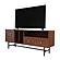 Rochester Modern Rectangular TV Stand w/Enclosed Storage & Powder Coated Iron Legs, Walnut by Leisuremod