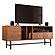 Rochester Modern Rectangular TV Stand w/Enclosed Storage & Powder Coated Iron Legs, Walnut by Leisuremod