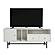 Rochester Modern Rectangular TV Stand w/Enclosed Storage & Powder Coated Iron Legs, White by Leisuremod