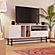 Rochester Modern Rectangular TV Stand w/Enclosed Storage & Powder Coated Iron Legs, White by Leisuremod