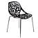 Ravenna Mid-Century Modern 5-Piece Metal Dining Set w/4 Plastic Chairs & Round Wood Table - Black by Leisuremod