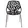 Ravenna Mid-Century Modern 5-Piece Metal Dining Set w/4 Plastic Chairs & Round Wood Table - Black by Leisuremod