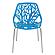 Ravenna Mid-Century Modern 5-Piece Metal Dining Set w/4 Plastic Chairs & Round Wood Table - Blue by Leisuremod