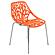 Ravenna Mid-Century Modern 5-Piece Metal Dining Set w/4 Plastic Chairs & Round Wood Table - Orange by Leisuremod