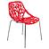 Ravenna Mid-Century Modern 5-Piece Metal Dining Set w/4 Plastic Chairs & Round Wood Table - Red by Leisuremod