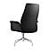 Summit Office Chair in Faux Leather and Aluminum Frame w/Adjustable Height & Swivel, Black by Leisuremod