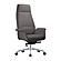 Summit Series Tall Office Chair in Grey Leather by Leisuremod